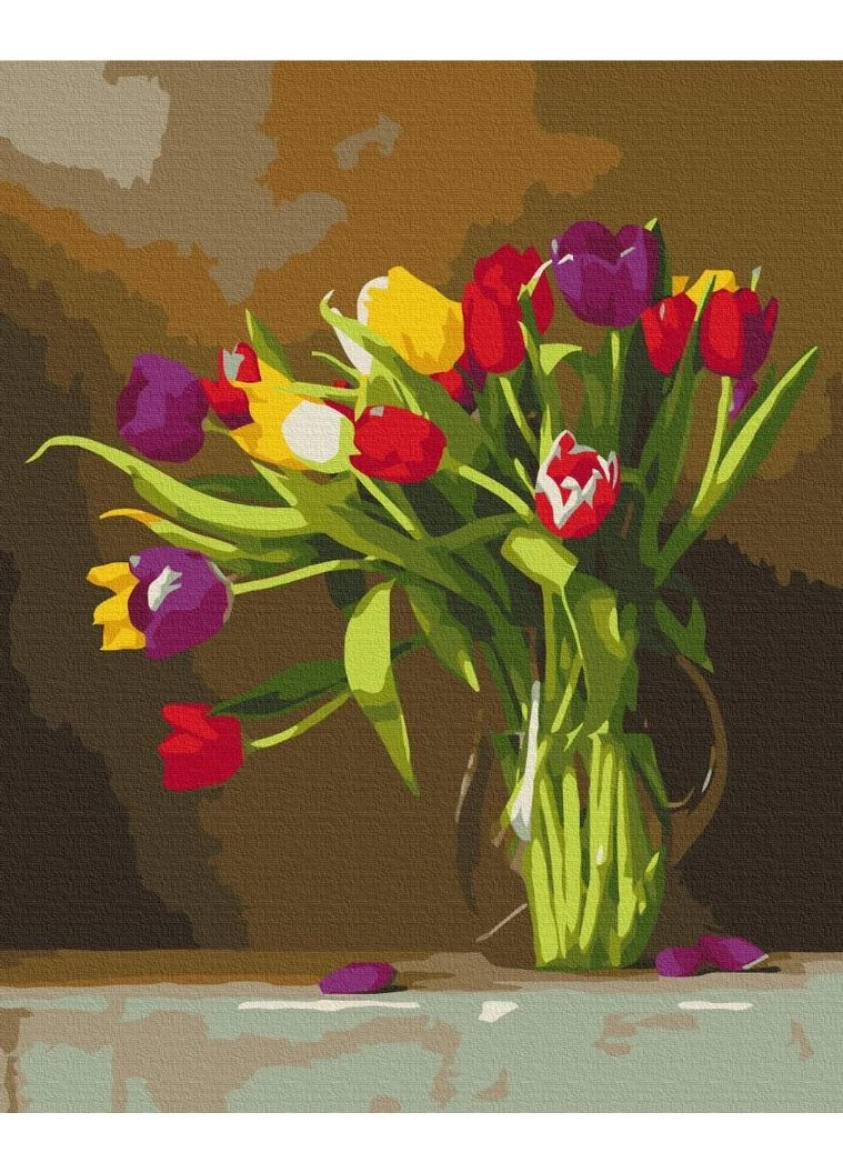 Картина по номерам 40x50см "Цветные тюльпаны" BS51395 Brushme (379357243)