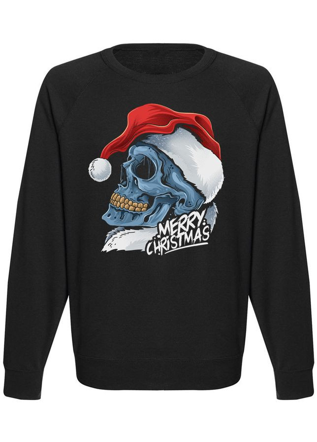 Свитшот "Merry Christmas Skull" (чёрный) Fat Cat - крой черный - (283034798)