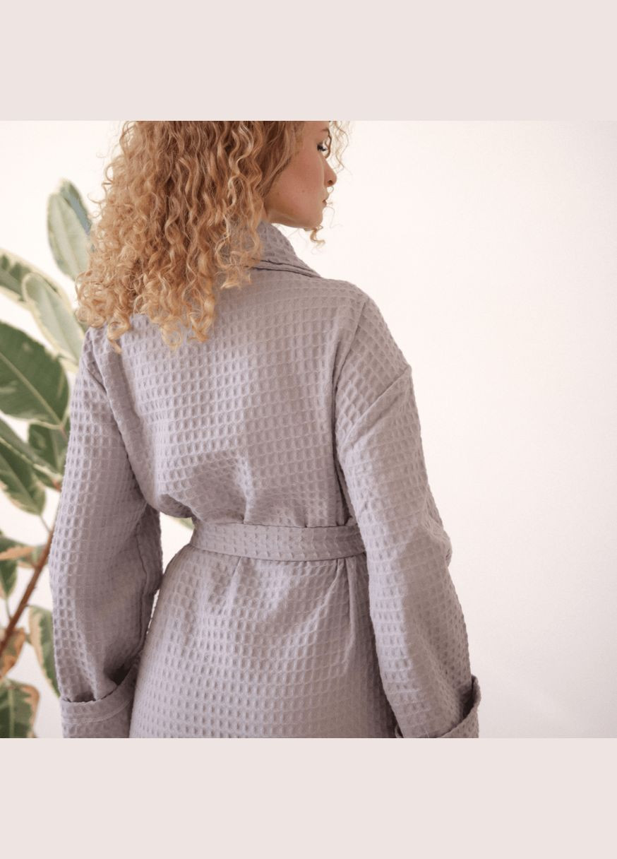 Жіночий вафельний халат без капюшона « », Вафельна, Сірий, SM і. Lelit (316633164)