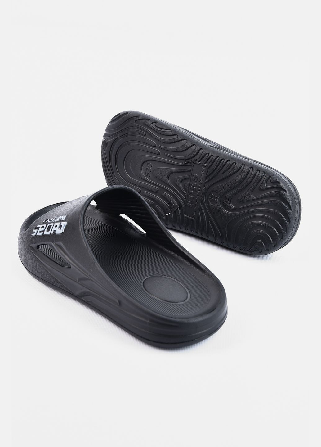 Черные кэжуал шлепанцы мужские пена черного цвета Let's Shop