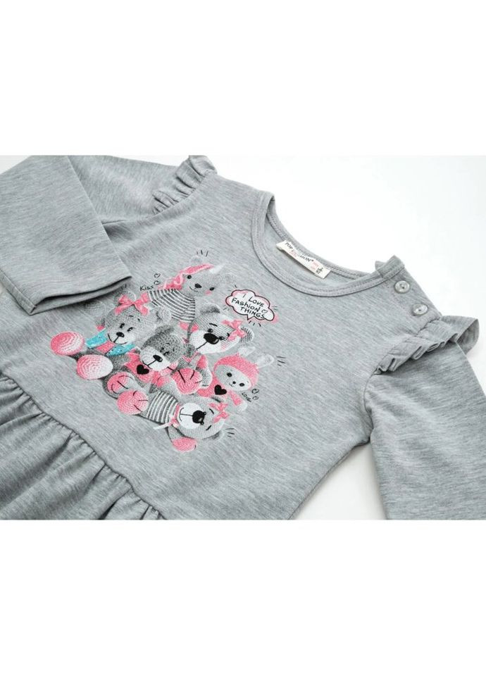 Серое платье с игрушками (6747-104g-gray) Pop Fashion (300625054)