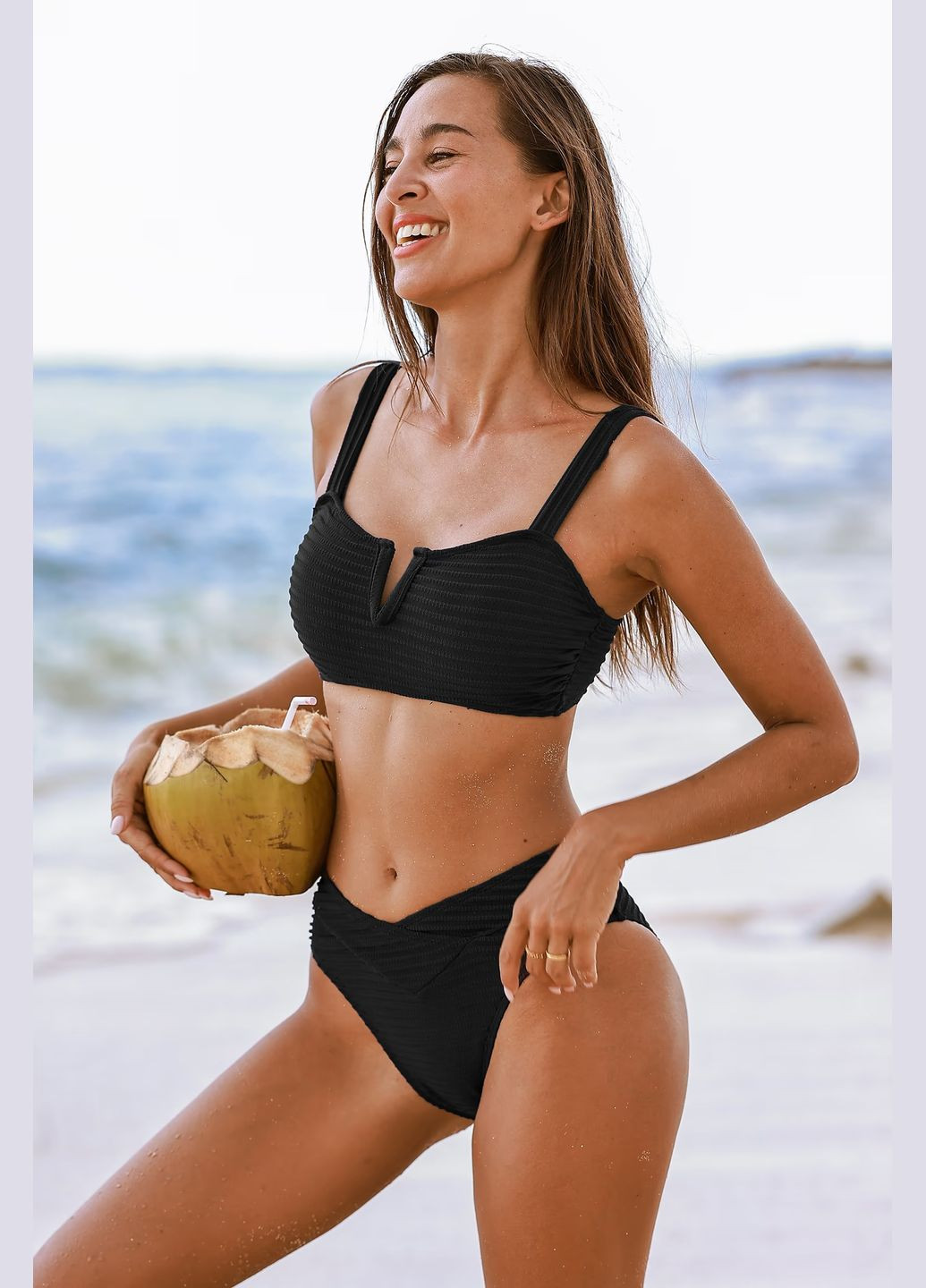 Чорний літній купальник CUPSHE