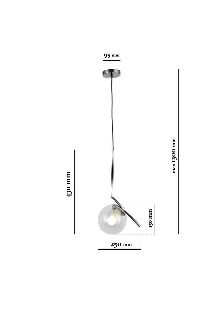 Серебряный стеклянный подвес (916-3814-1 CR+CL) No Brand (370071826)
