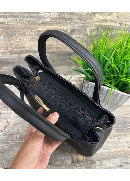 Женская сумка через плечо и мини клатч с брелком черная экокожа ProDobro (363259300)