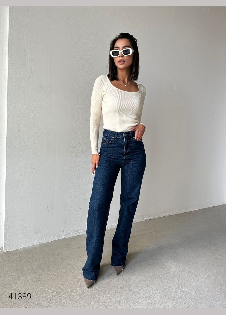 Джинсы женские тёмно-синие Liton - (303775669)