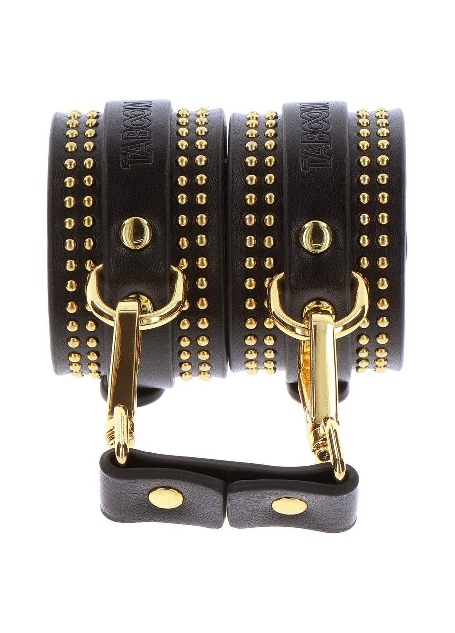 Поножи Vogue Studded Ankle Cuffs Set из веганской кожи, черные с золотистой фурнитурой Taboom (303910846)
