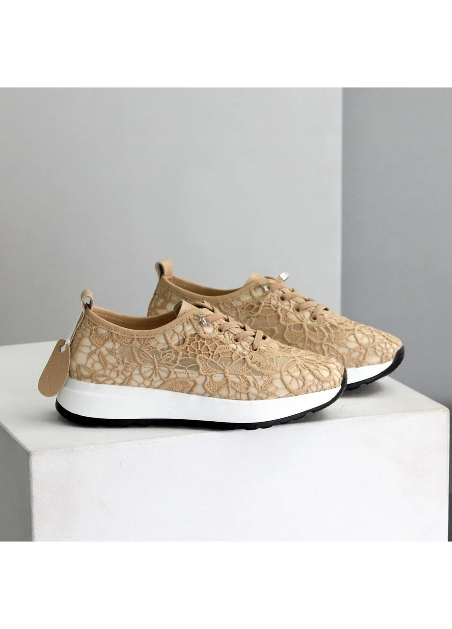 Женские кроссовки No Brand бежевые лето (381466267)