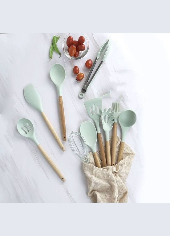 Набір кухонного приладдя 12 предметів м'ятного кольору Kitchen Set GK (371683378)