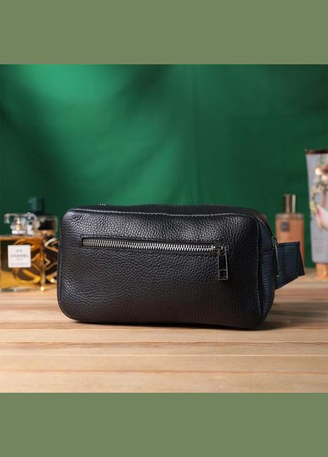 Сумка на пояс через плечо мужская для телефона и для документов кожаная маленькая сумочка Черный 35948 Shvigel (337671217)