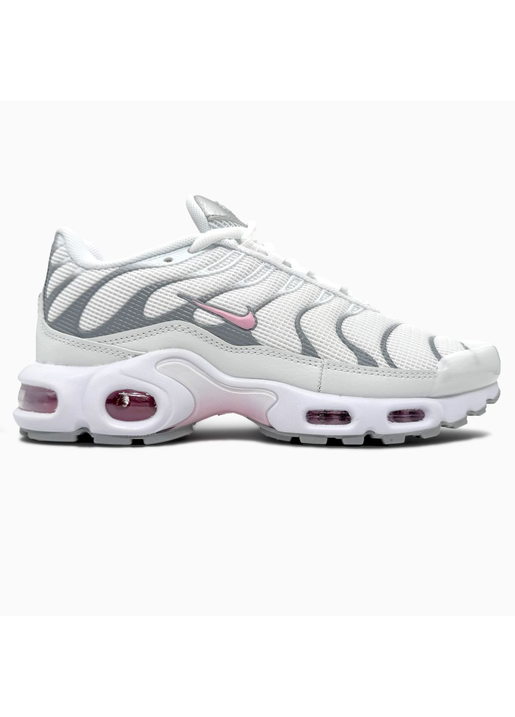 КРОССОВКИ ЖЕНСКИЕ NIKE AIR MAX TN PLUS WHITE / PINK / GREY НАЙК АИР МАКС ТН ПЛЮС No Brand розовые демисезоны (368858204)
