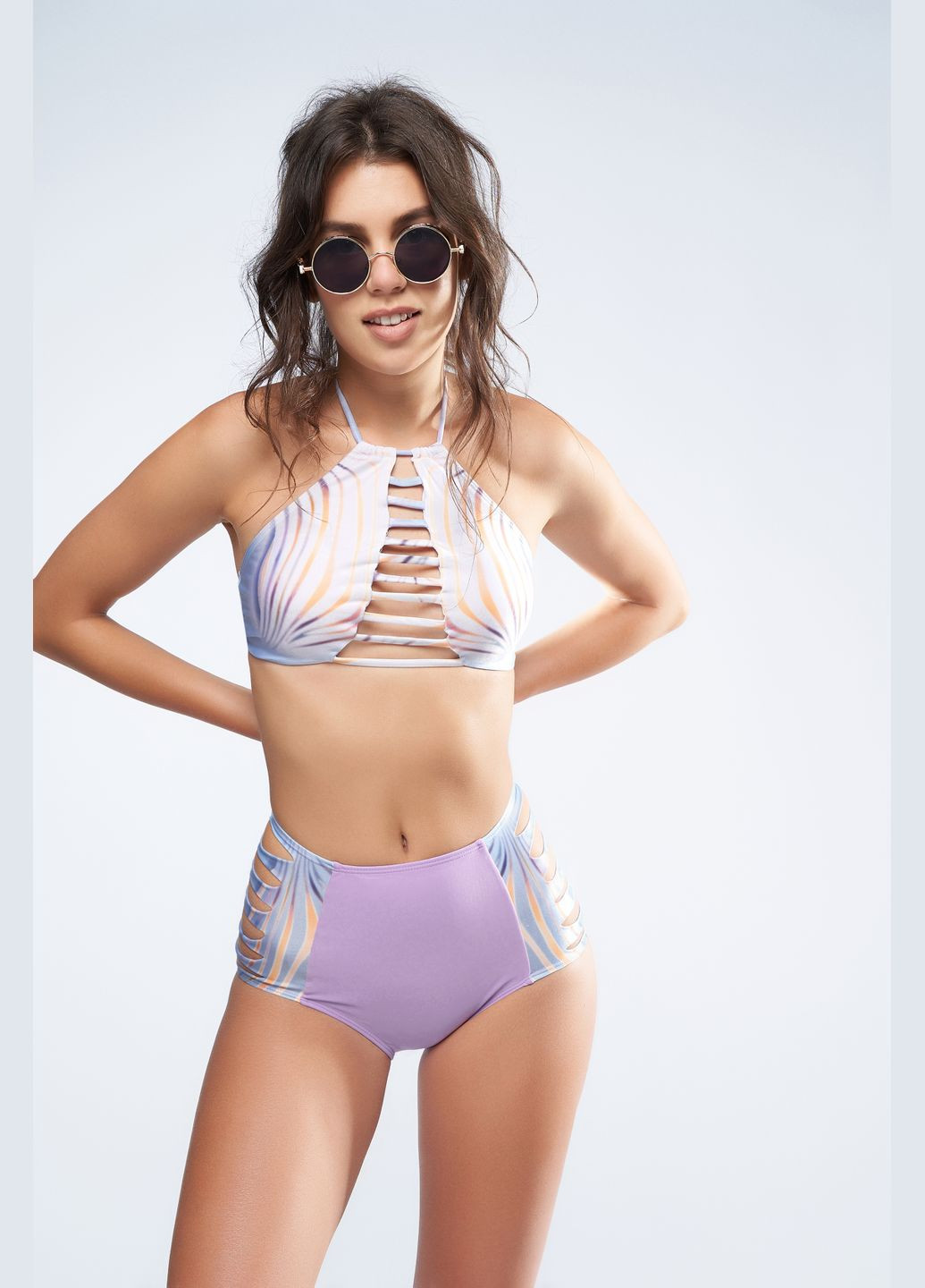 Бежевый летний купальник "соленое море" No Brand