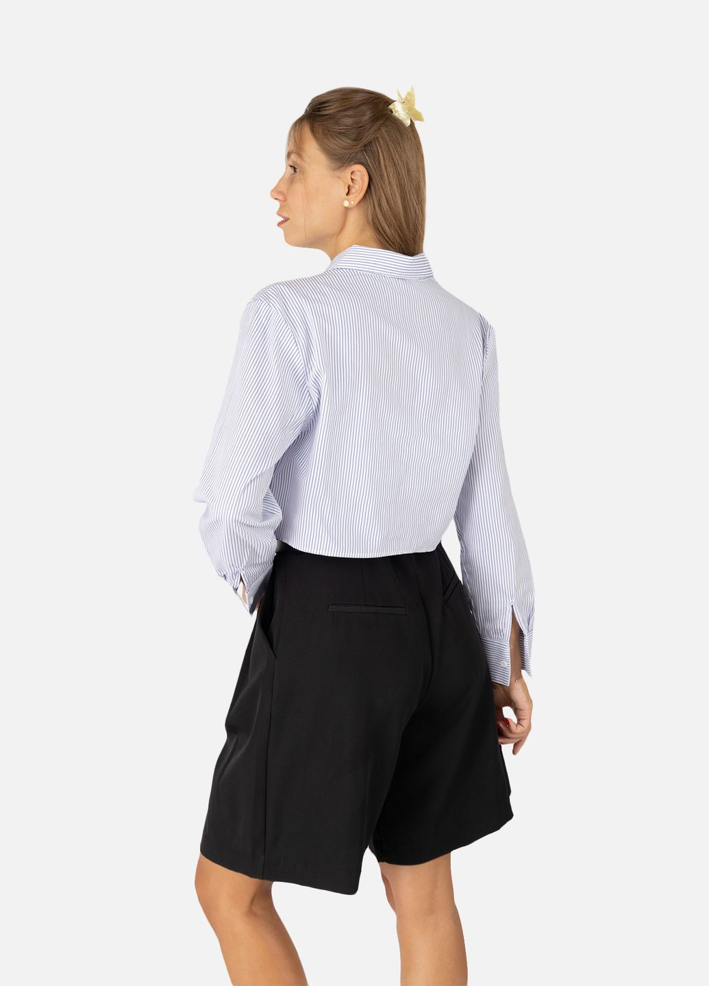 Жіноча сорочка з довгим рукавом колір блакитний CB-00257236 Crep (319053733)