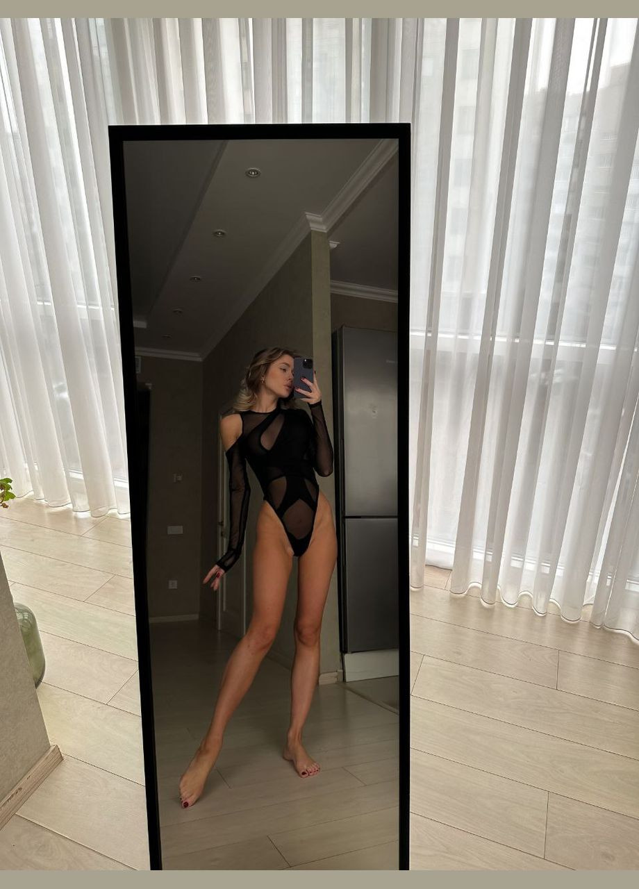 Боди асимметричного кроя с сетчатыми вставками. MonCher (333154733)