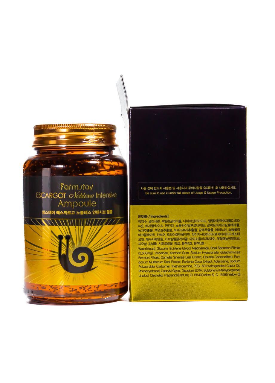 Cироватка для обличчя ампульна проти зморшок Escargot Noblesse 250 мл FarmStay (335050646)