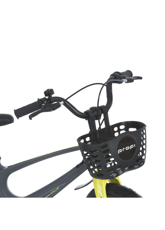 Дитячий велосипед 18 дюймів сірий двоколісний для дітей від 5 років з кошиком та гальмами PROF1 (368756875)