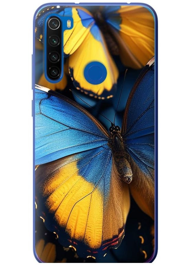 2D пластиковый чехол 'Желто-голубые бабочки' для Endorphone xiaomi redmi note 8t (285709620)