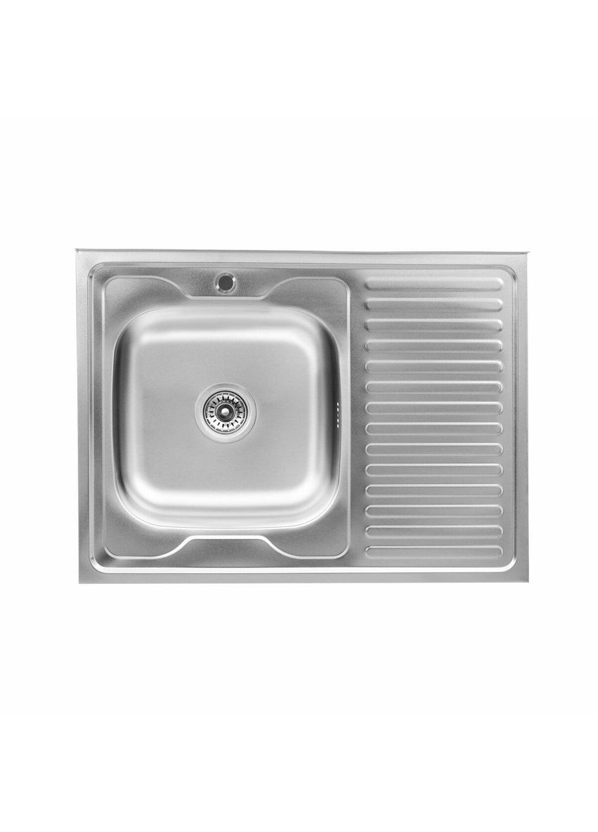 Кухонная мойка Рlatinum 8060 L из нержавеющей стали 0,7 мм, 80x60 см, Прямоугольная, Сатин (SP000000589) Platinum (302520460)