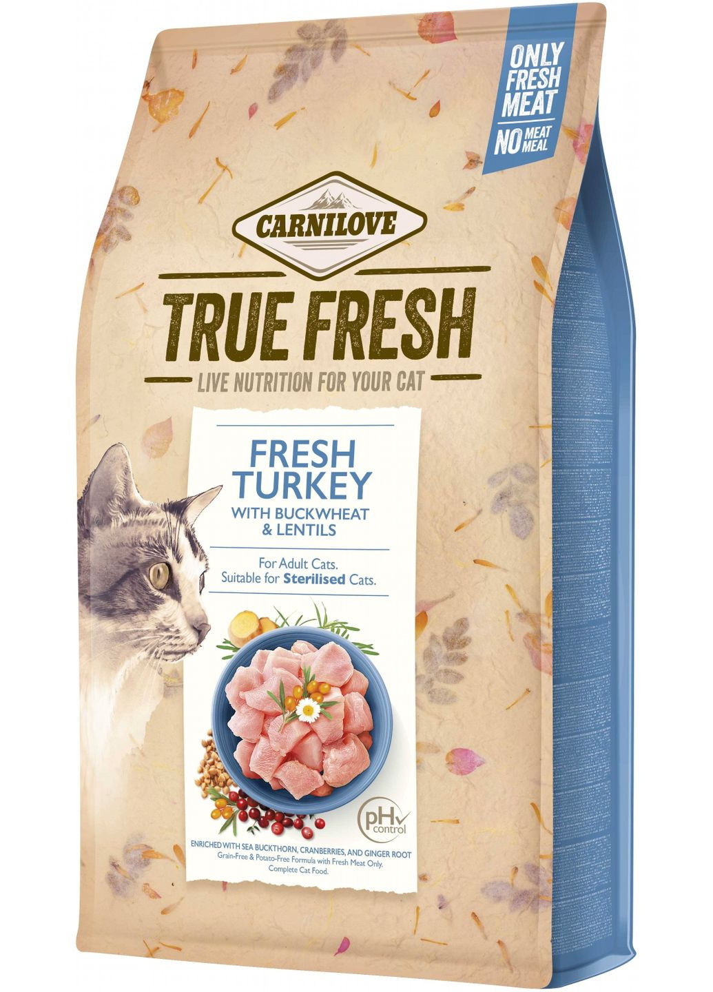 Сухий корм для дорослих кішок True Fresh Cat Turkey з індичкою 340 г (8595602561445) Carnilove (308340524)
