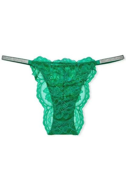 Трусики женские Victoria’s Secret Very Sexy Shine Chain Strap Lace бразилианы XS зеленые Victoria's Secret (282964711)
