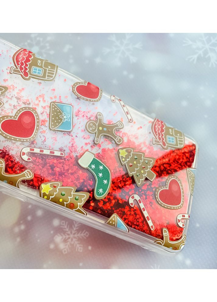 Чехол с плавающими блестками для Xiaomi Redmi 9A Рождественский фон (принт 181) CASE CONTROL (362967806)