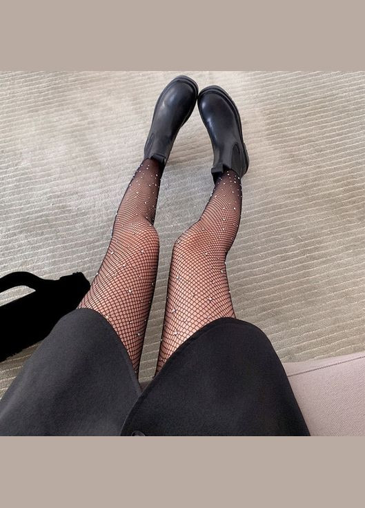 Колготы со стразами, женские, черные, 1 шт. No Brand (341828281)