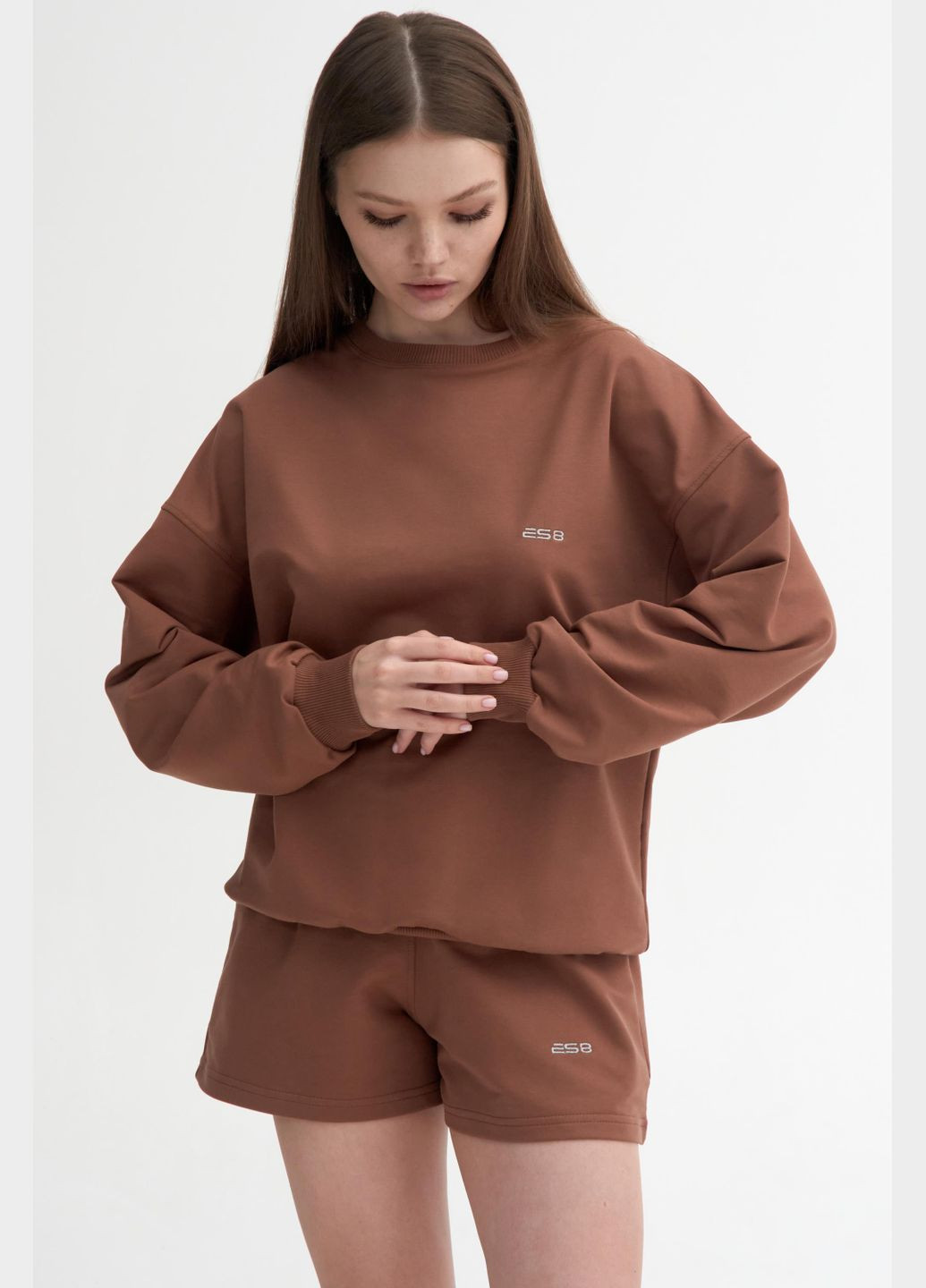 Коричневый свитшот, цвет коричневый ES8 (282969288)