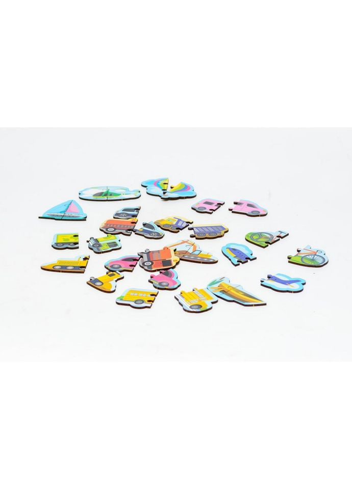 Дерев'яний магнітний пазл "Машинки" Puz-22932, 30 елементів PuzzleOK (344447782)