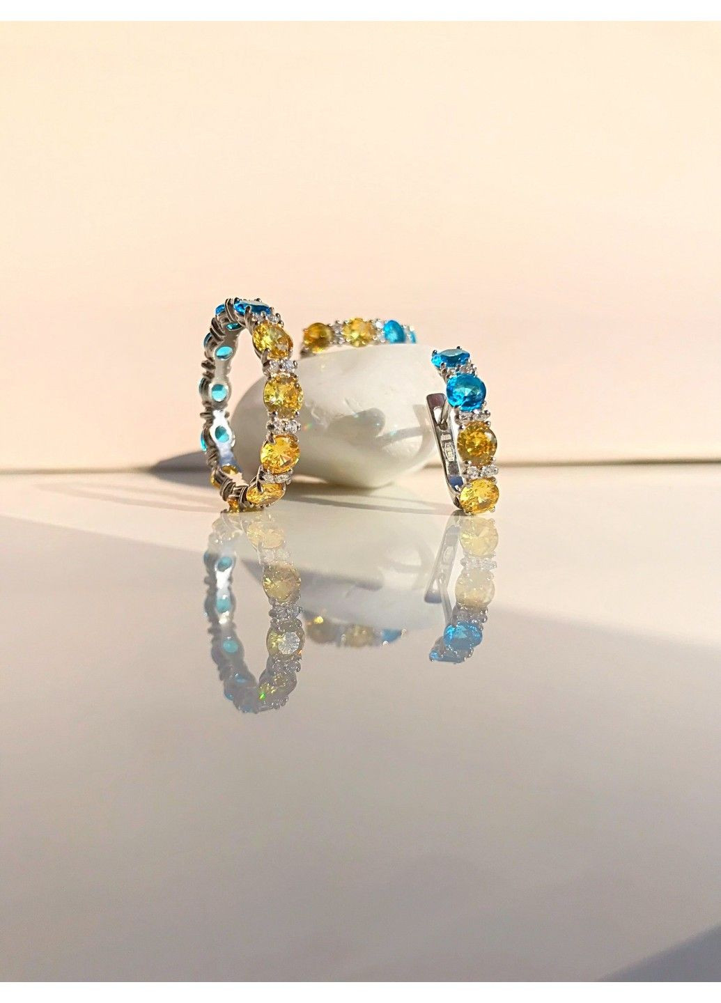 Серебряный набор (кольцо и сережки) Любимые цвета UMAX (289351622)