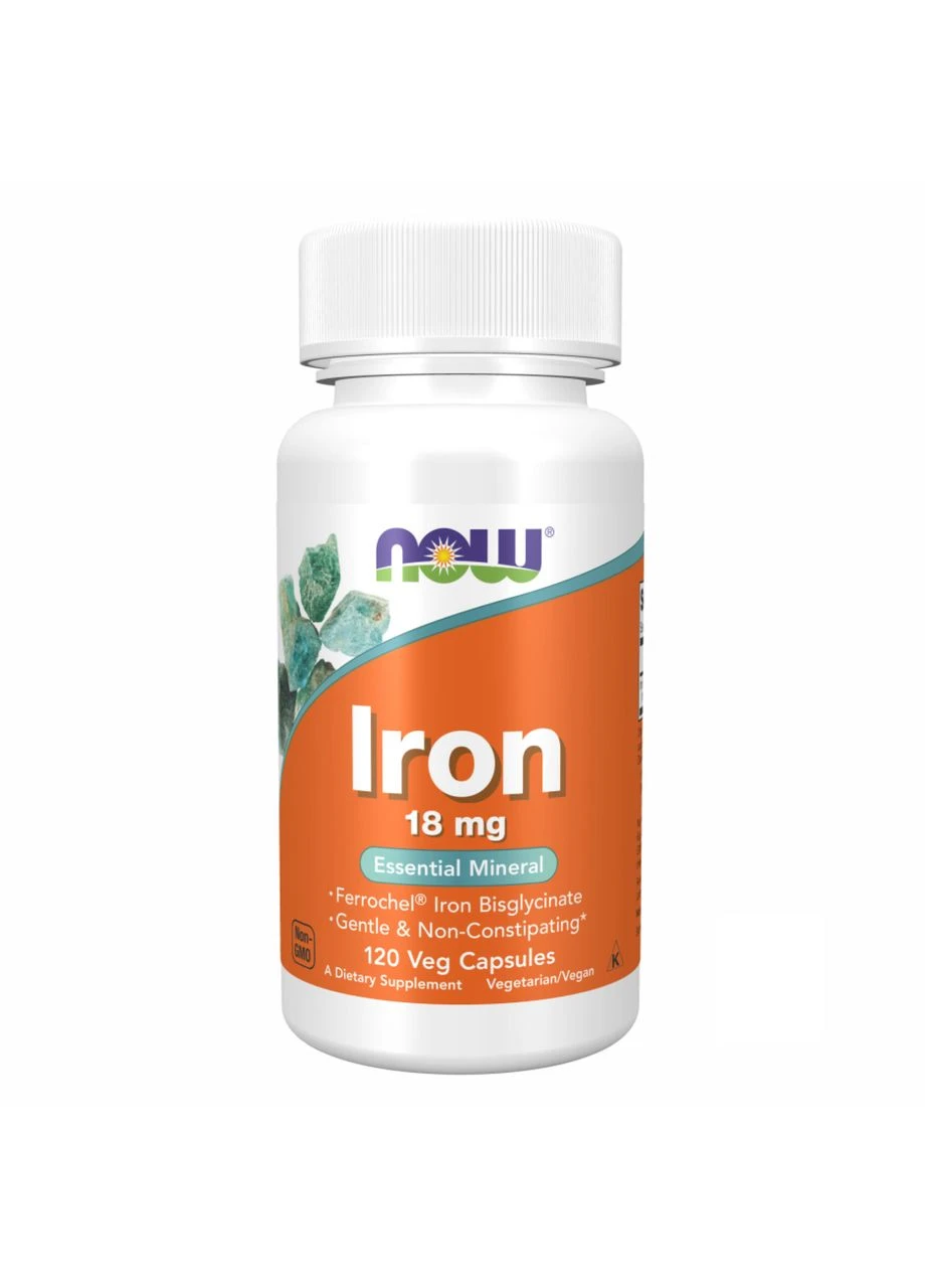 Iron 18mg Ferrochel - 120 vcaps Now Foods (369400811)