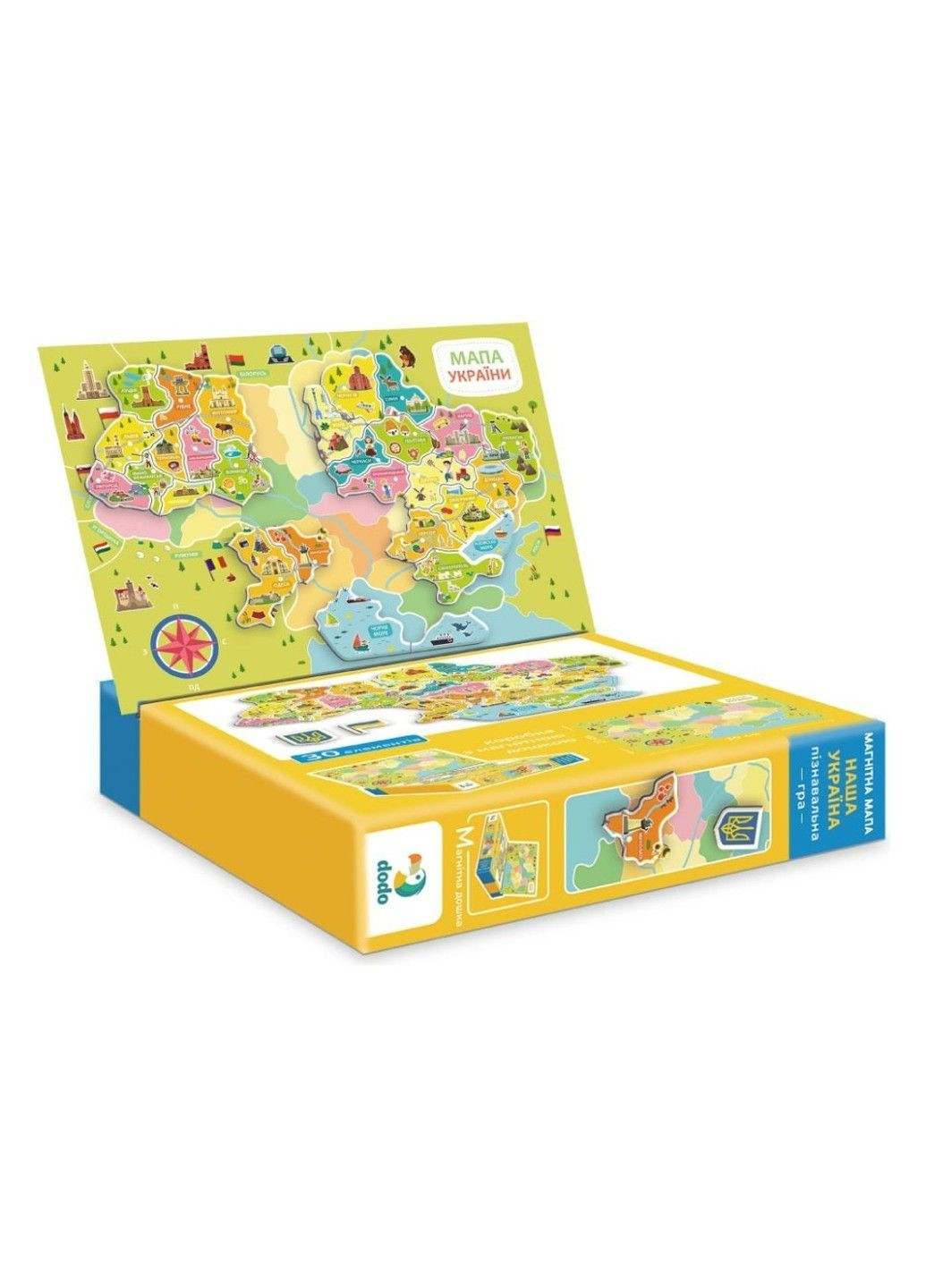 Розвиваюча гра "Магнітна мапа України" 200268 30 магнітних елементів DoDo Toys (368834637)