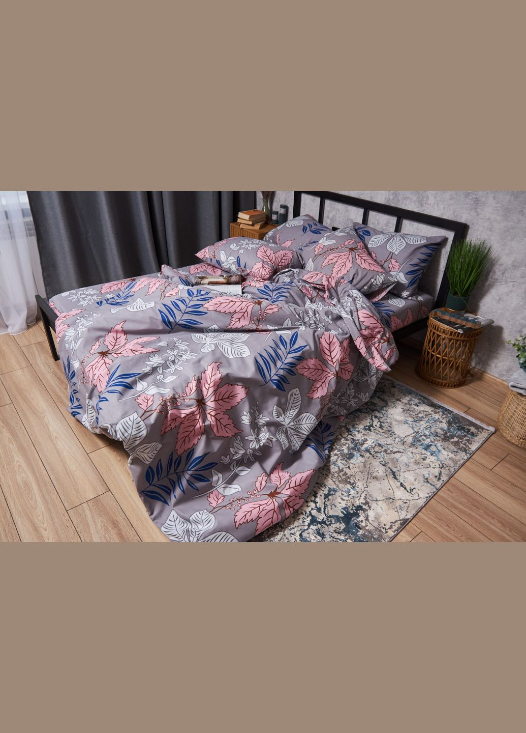 Комплект постільної білизни Бязь Gold Люкс сімейний 160х220х2 наволочки 4х70х70 (MS-820004199) Moon&Star Fossil (288536026)