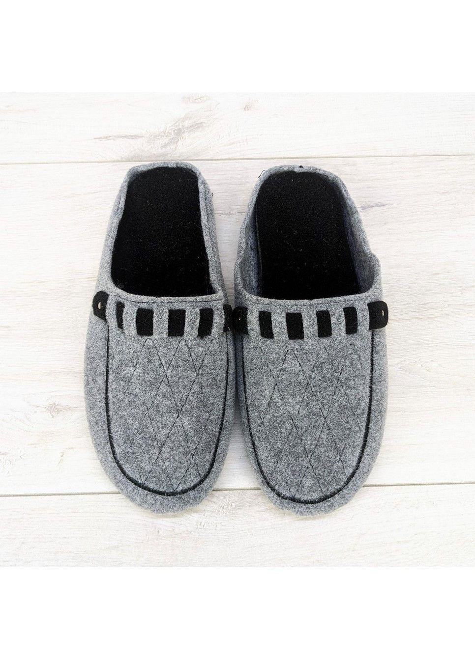 Серые тапочки мужские комнатные klerotex фетровые для ламината No Brand