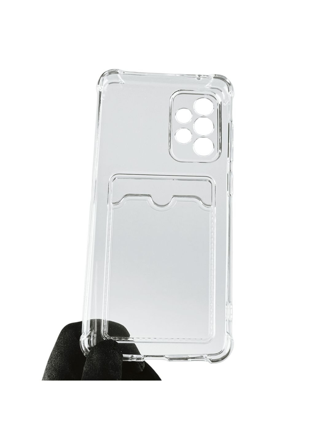 Чохол для Galaxy A52 4G SM-A525 з бронь кутами з кишенею для візиток карток k-pop на самсунг а52 прозорий Samsung (366021082)