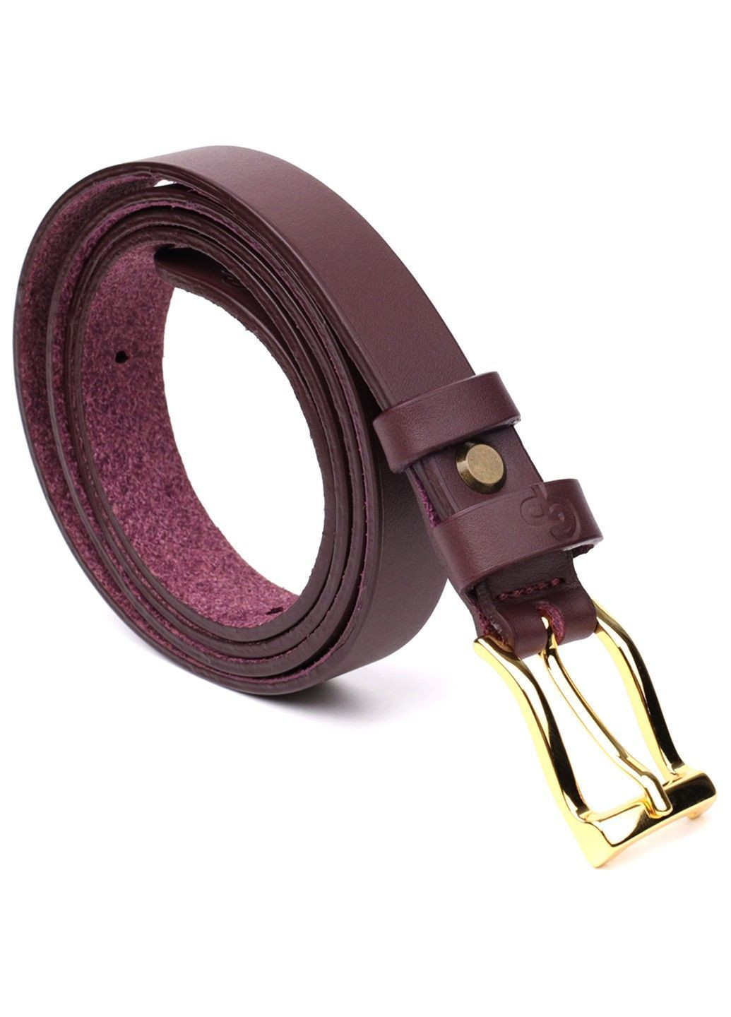 Модный узкий кожаный ремень для женщин 22953 Бордовый Grande Pelle (362971710)