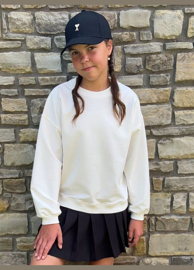 Базовый однотонный свитшот для девочки No Brand (317210927)