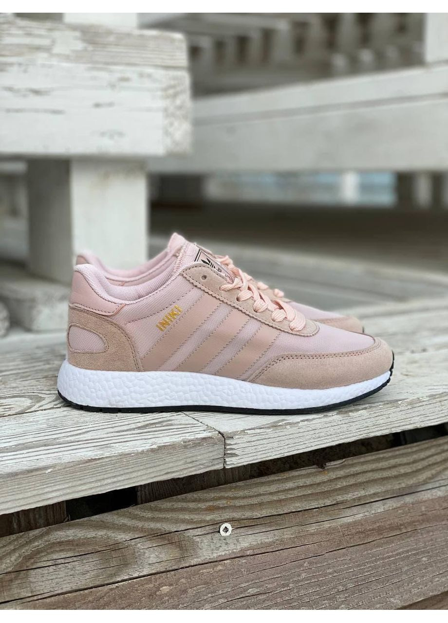 Розовые демисезонные кроссовки мужские adidas iniki pink white адидас иники No Brand