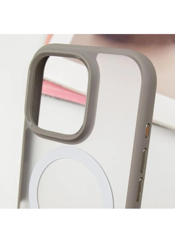 TPU+PC чохол Skin Friendly Frosted with MagSafe для Apple iPhone 16 Pro Max Сірий Blueo (383099140)