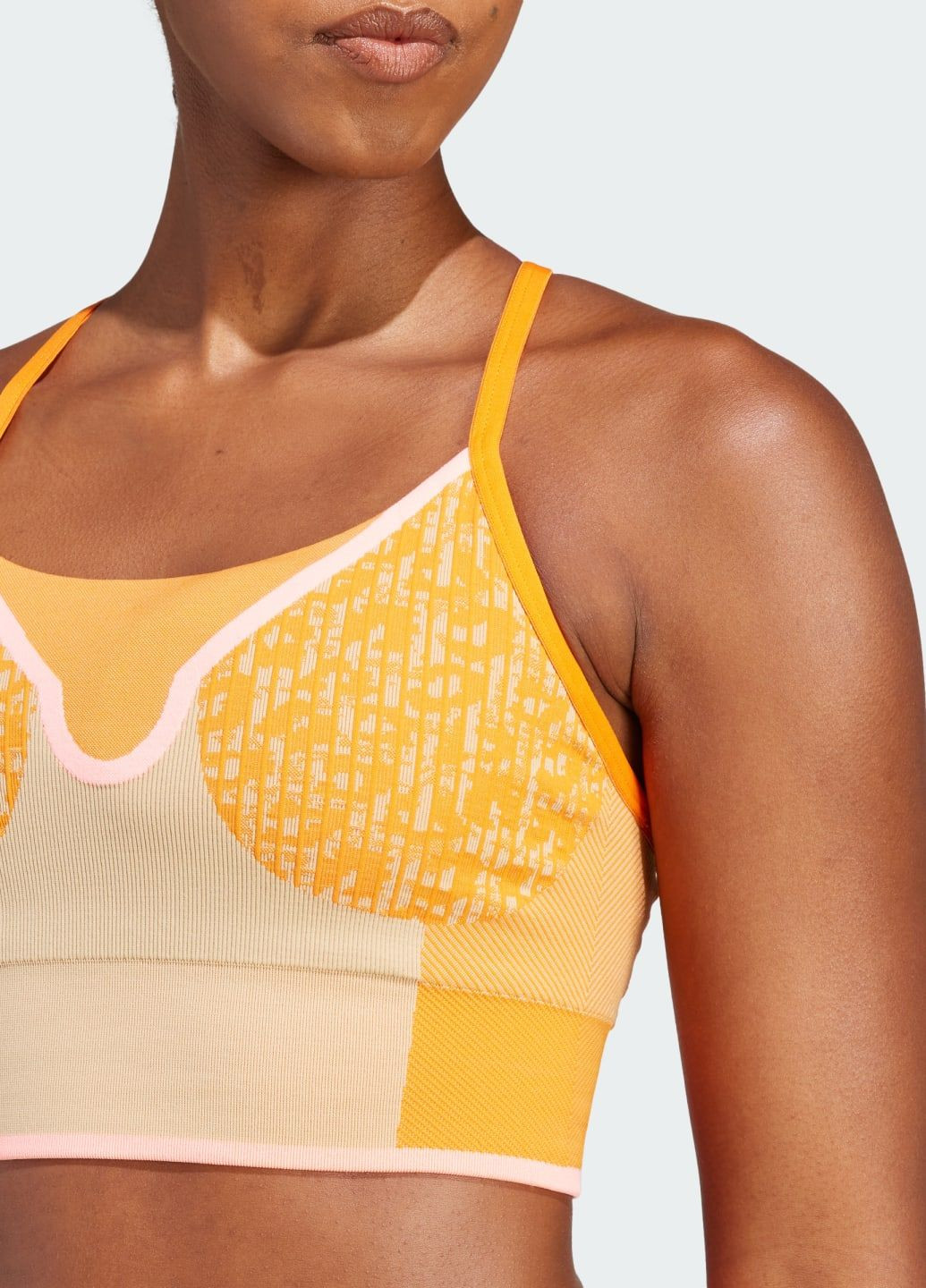 Оранжевый спортивный бра by stella mccartney truestrength seamless adidas
