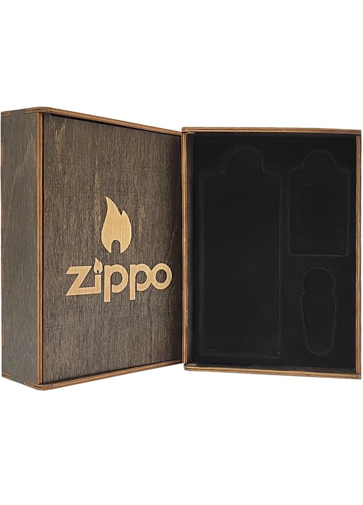 Комплект Запальничка WHERE EAGLESS DARE + Подарункова упаковка + Бензин + Кремені Zippo (316623765)