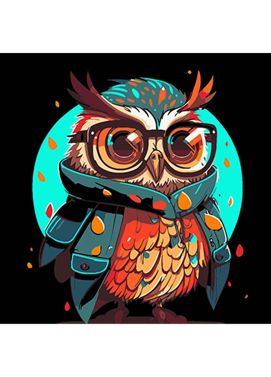 Картина за номерами для дорослих Яскравість пернатого розумного чоловіка акрилова навчальна чорна см Strateg (362428001)