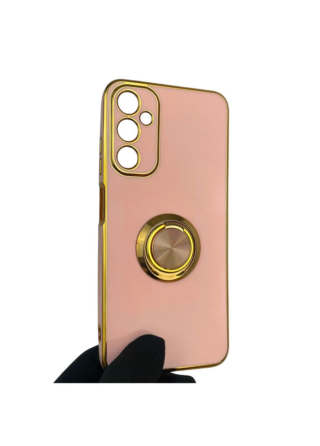Чохол для Galaxy A05S (SM-A057) з кільцем-підставкою із золотою окантовкою на самсунг а05с пудровий gs1 Samsung (366234961)