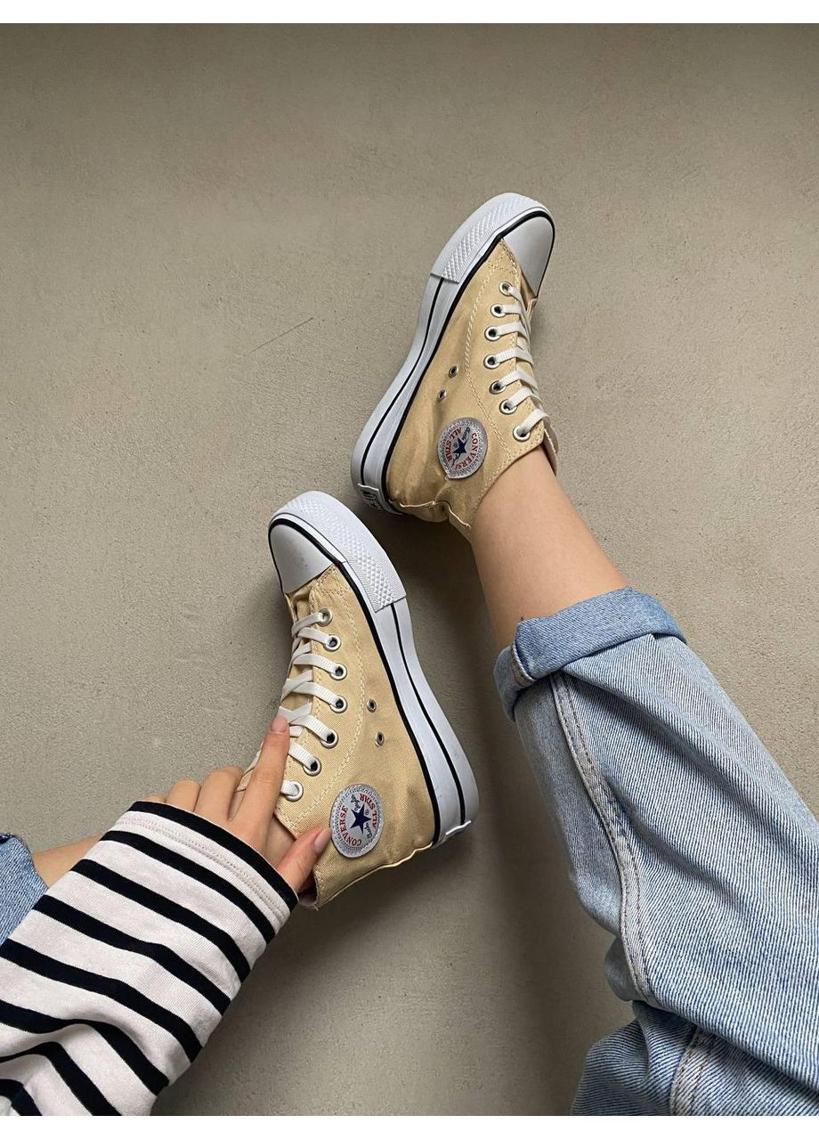 Бежеві Осінні кеди чоловічі converse chack taylor beige конверс No Brand