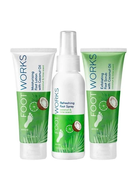 Набор для ног с ароматом кокоса и лайма Foot Works Avon (393778417)