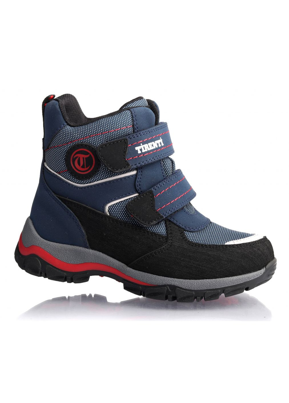 Цветные зимние ботинки зимние 39402 для мальчиков сине-красные, замш+текстиль. размер 27 Tirenti