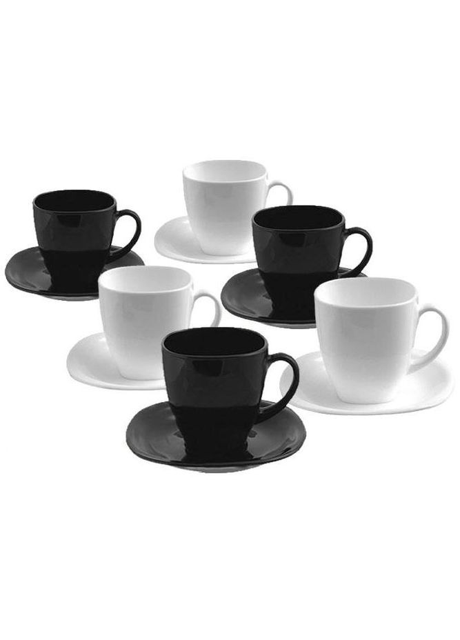 Чайний сервіз на 6 персон з 12 предметів Carine Black&White D2371 Luminarc (282682168)