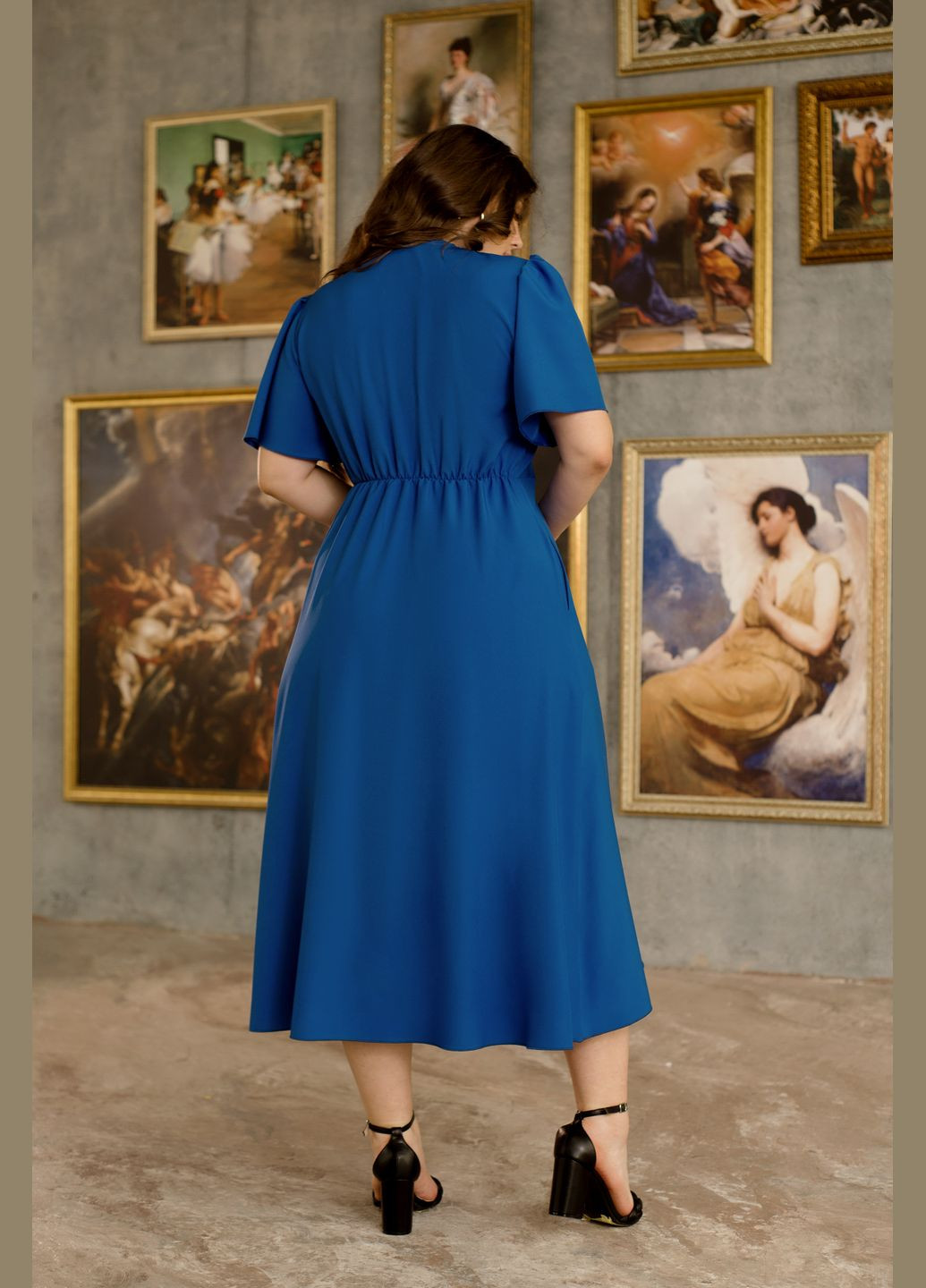Синя повсякденний сукня-сорочка сорочка No Brand однотонна