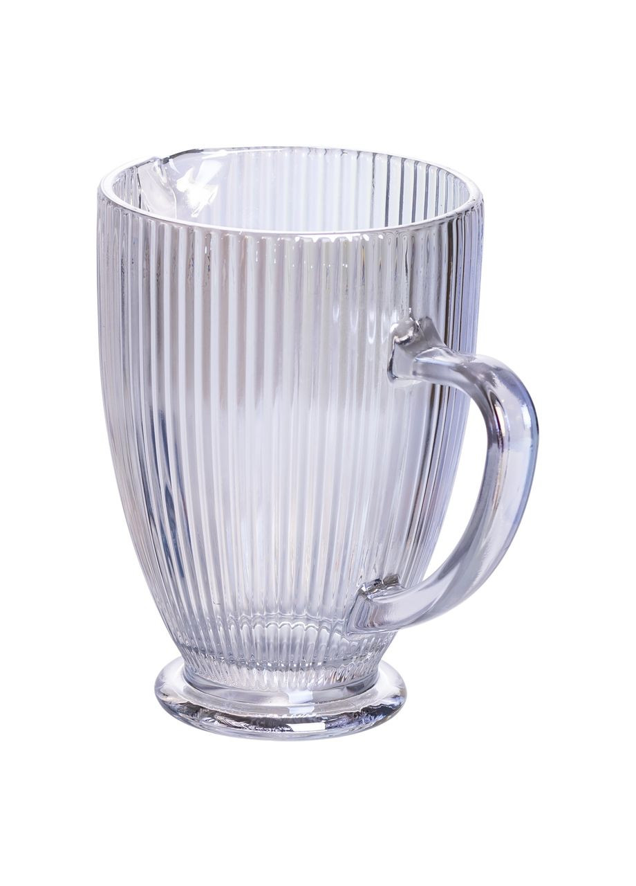 Глек скляний 1.2 л ребристий для напоїв декор для кухні та столу універсальний глечик для води Yiwu (370432319)
