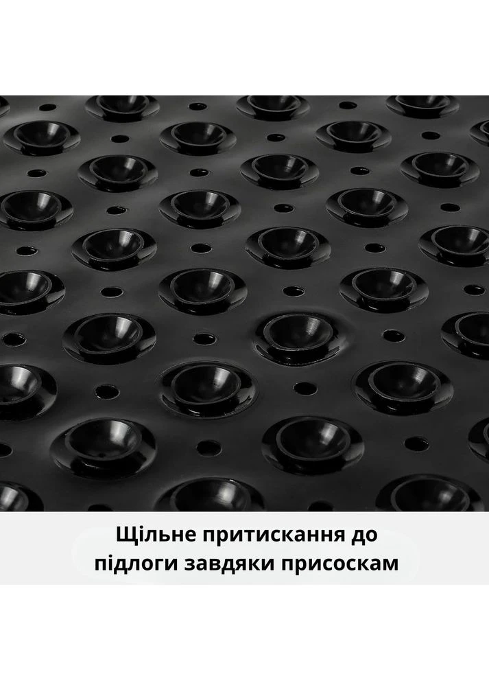 Коврик для ванной комнаты и душа, силиконовый, антискользящий Bathlux 53х53 см на присосках, черный No Brand (359459741)