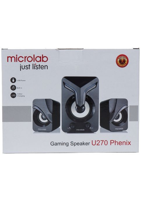 Акустична система 2.1 U-270 11W, USB, LED, чорна Microlab (315349705)