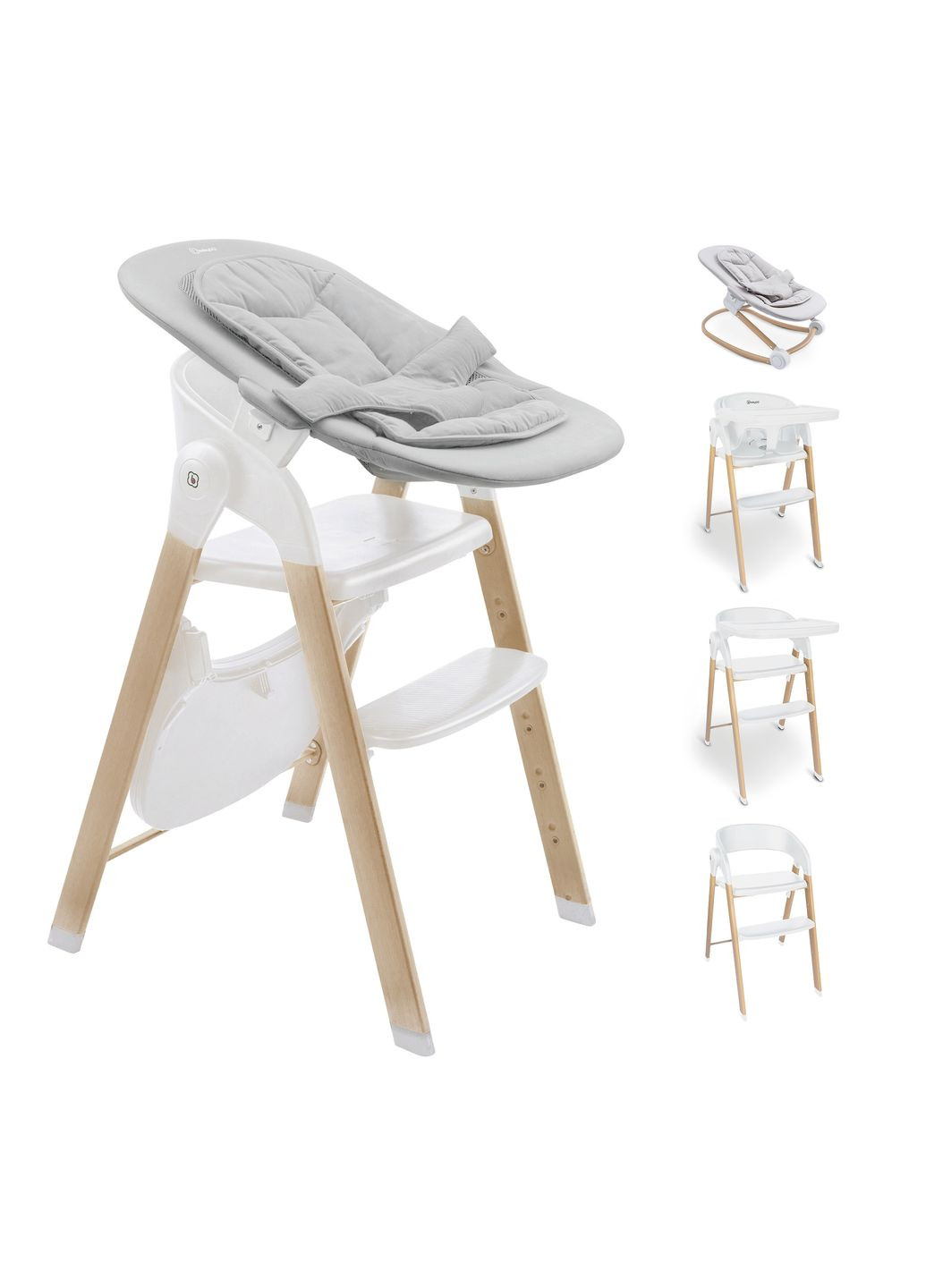 Стульчик для кормления Levels 5 в 1, белый () BabyGO 51011 (331789989)